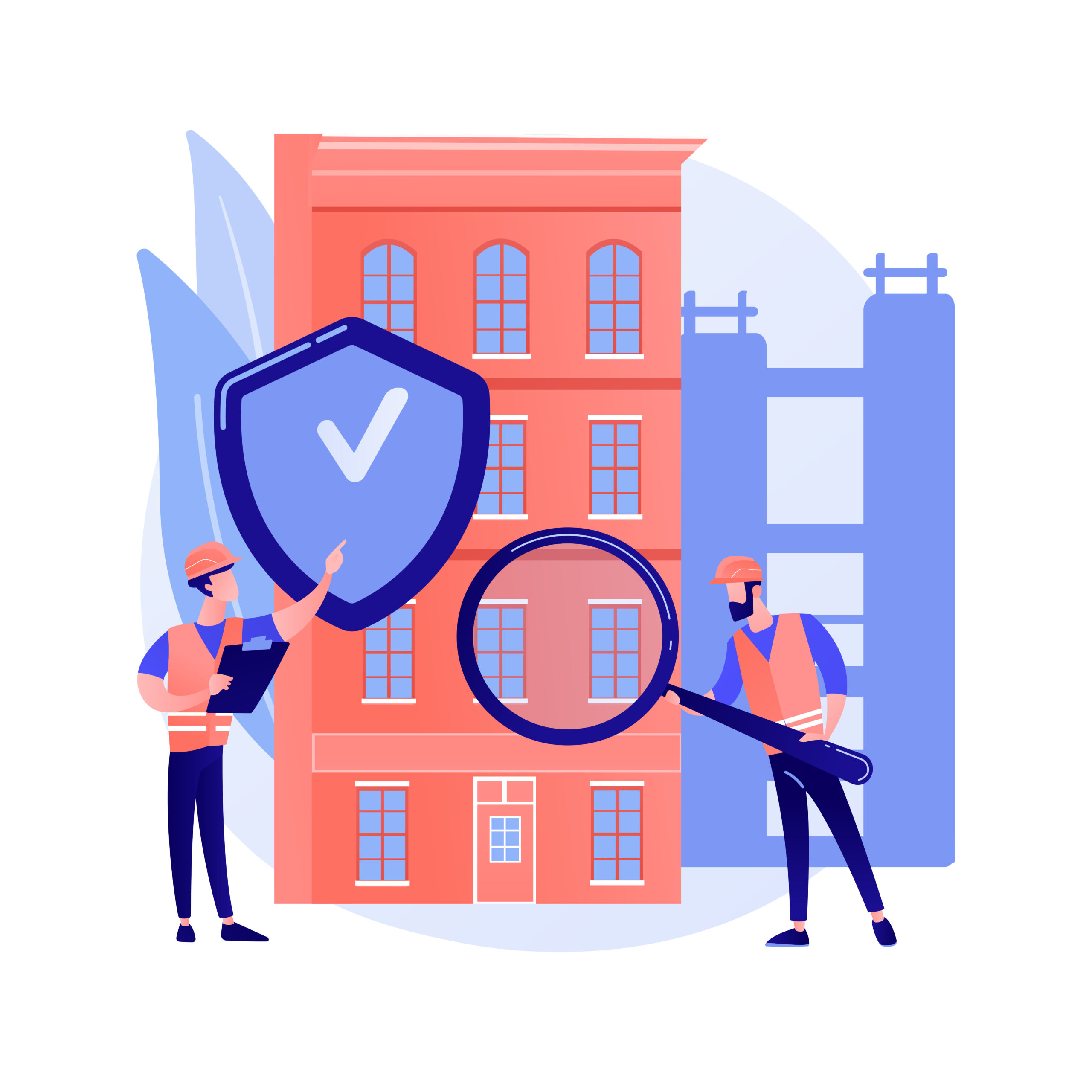 Building safety abstract concept vector illustration.