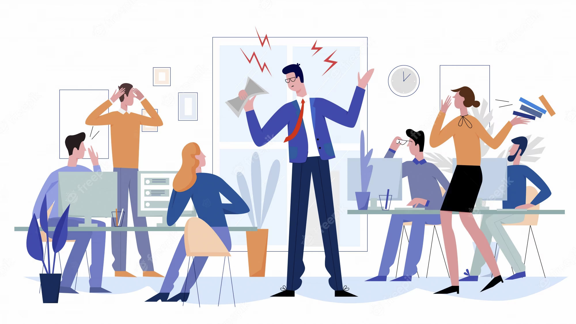 jefe-enojado-ilustracion-plana-oficina-empleados-asustados-conmocionados-furioso-gerente-superior_213110-119
